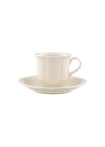 Villeroy & Boch Villeroy & Boch Tasse »Kaffeetasse mit Untertasse Manoir 120 ml weiß« in weiß