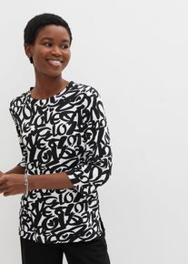 bonprix Női P&oacute;l&oacute; kerek nyakkiv&aacute;g&aacute;ssal &eacute;s 3/4-es ujjakkal, feh&eacute;r, 36/38