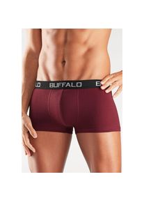 Buffalo, Herren, Hipster Packung, 4 Stk. knapp sitzende Boxershorts mit Kontrastbund aus Baumwollmischung, bordeaux, petrol, khaki, grau, 4 Stk., L -4