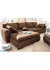 Home Affaire , Ecksofa &raquo;Cara Mia L-Form, B: 325 cm - OTTO. Verl&auml;ssliche Qualit&auml;t.&laquo; mit 4 Zierkissen, optional Bettfunktion & Bettkasten , braun