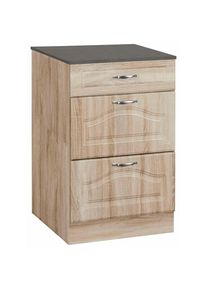 Wiho-Küchen wiho Küchen , Unterschrank »Linz« 50 cm breit, mit 2 großen Auszügen, in Landhaus-Optik , Front: Landhaus Eiche, Korpus: Sonoma Eiche,...