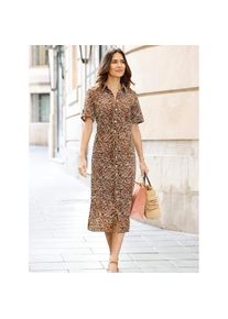 Classic Basics , Damen , Hemdblusenkleid »Hemdblusenkleid« , cognac-schwarz-bedruckt , Normalgrößen , 56 -Normalgrößen , 56 , Tunnelzug und...