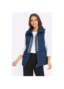 Lady , Damen , Steppweste , dunkelblau , 46 , 46 , edle Zierperlen-Applikation