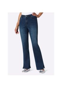 Classic Basics , Damen , Bequeme Jeans 1 tlg. , blue-stone-washed , Normalgrößen , 40 -Normalgrößen , 40 , mit Fußschlitzen