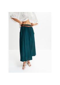 bonprix , Damen , Maxirock &raquo;Maxirock mit G&uuml;rtel (2-tlg.Set)&laquo; Set, 2, 2 Stk. Maxirock mit G&uuml;rtel (2-tlg.Set) , tiefgr&uuml;n , 48 , 48 , Maxirock mit...