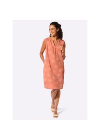 Inspirationen , Damen , Sommerkleid »Kleid« Nahttasche , papaya-ecru , Normalgrößen , 40 -Normalgrößen , 40 , reine Baumwolle