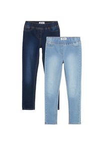 bonprix, Unisex, Jeansjeggings Packung, 2, 2 Stk., dunkelblau denim+hellblau denim, N-Gr, 152 -N-Gr, dunkelblau denim+hellblau denim, Jeansjeggings im