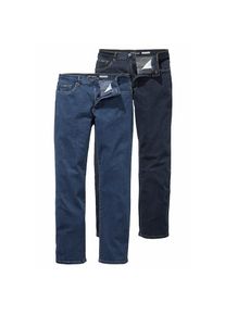 Arizona, Herren, Stretch-Jeans &raquo;John&laquo; Packung, 2 Stk. gerade Beinform, niedrige Leibh&ouml;he, mit Five-Pocket-Konfiguration, blue s+dk bl, N + U Gr, 27 -N