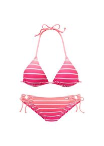 Venice Beach, Damen, Triangel-Bikini Set, mit Farbverlauf, regulierbares Top, mit herausnehmbaren Cups, pink-gestreift, Cup C/D, 34 -Cup C/D, pink-