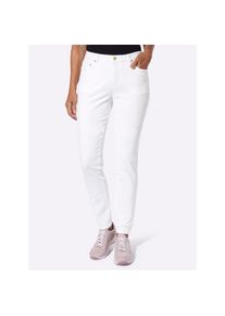 Inspirationen , Damen , 5-Pocket-Jeans 1 tlg. , weiß , Normalgrößen , 42 -Normalgrößen , 42 , Baumwoll-Qualität