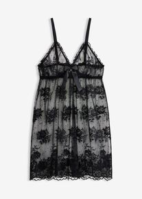 bonprix Ozdobna koszulka nocna, czarny, 44/46