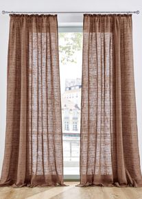 Gardin med struktur i flere st&oslash;rrelser (1-pack), brun, st&oslash;rrelse 145x135 cm, bonprix