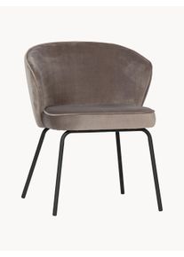 Woood Sillas de comedor de terciopelo Admit, set de 2 Gris Fibra sintética, Tela An 60 x F 59 cm