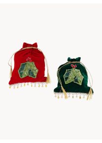 Goodwill Ornamentos de Natal Garnet, conjunto de 2 Vermelho, Verde L 16 x Alt 1 cm