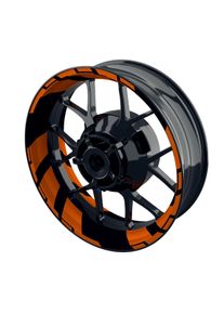 One-Wheel Felgenaufkleber Chainsaw orange gl&auml;nzend - Motorradteile & Ersatzteile - Reifen & Felgen - Felgenaufkleber