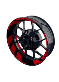 One-Wheel Felgenaufkleber Chainsaw rot gl&auml;nzend - Motorradteile & Ersatzteile - Reifen & Felgen - Felgenaufkleber