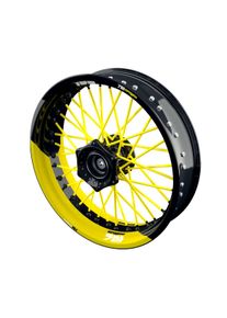 One-Wheel Felgenaufkleber 701 Supermoto geteilt halb halb gelb matt - Motorradteile & Ersatzteile - Reifen & Felgen - Felgenaufkleber