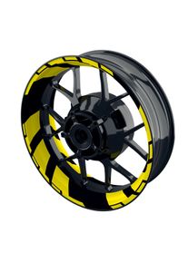 One-Wheel Felgenaufkleber Chainsaw gelb gl&auml;nzend - Motorradteile & Ersatzteile - Reifen & Felgen - Felgenaufkleber