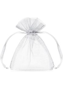 partydeco, Geschenkverpackung, Pochettes en organza - Blanc (10pcs) (10 x)