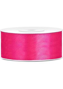 partydeco, Geschenkverpackung, Satin Ribbon, dark pink, 25mm/25m (1 pc. / 25 lm) (Geschenkband, 1 x)