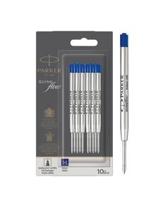 Parker Kugelschreiberminen | mittlere Schreibspitze | blaue QUINKflow Tinte | 10 Ersatzminen f&uuml;r Kugelschreiber