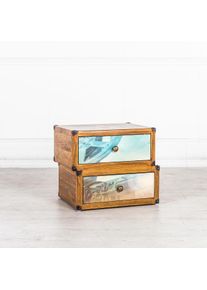 Stones collezione hollywood - Cassettiera (53 x 40 H cm) in Legno di Mango Marrone