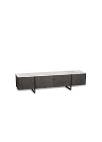Stones Alpha - Mobile TV (180 x 40 x H 45 cm) in ceramica grigio scuro