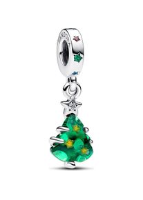Pandora, Kettenanhänger, Funkelnder Weihnachtsbaum Charm, (Silber 925, Emaille)