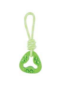 Zolux Triangular TPR SAMBA toy with rope, 26 cm, green, Hundespielzeug