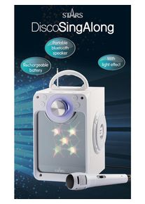 Stars Karaoke Machine with Blue Tooth Disco LED light White