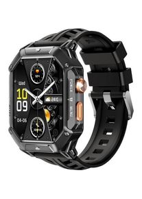 Oukitel BT80 (Robuste Connected Watch - 2.13" - Anrufbeantworter) Schwarz, Smartwatch