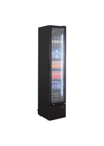 Armoire r&eacute;frig&eacute;r&eacute;e &agrave; boissons noire - 160 l - froid statique - enseigne lumineuse - ECO Slim | Professionnel | HoReCa | CHR