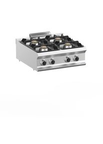 MBM Fourneau &agrave; gaz inox - 4 br&ucirc;leurs - 73/70 cm - 22 kw - Lux 700 | Professionnel | HoReCa | CHR