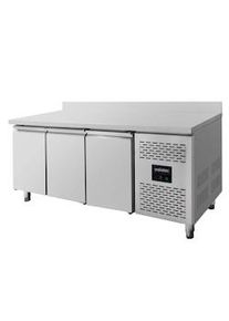 Mesa de congelación, 3 puertas, con peto, acero inoxidable, refrigeración por aire, 85 x 179.5 x 70 cm, GN1/1, 450 W, EASYLINE, 417L, 10013 Vaiotec