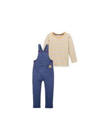 Tchibo - Latzhose-und-Shirt-Set - Newborn - Gr. 50/56 - wei&szlig;/gestreift
