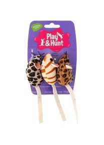 Dogman Safari mus 3-pack med catnip, Katzenspielzeug