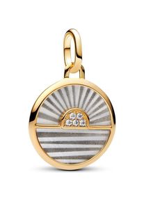 Pandora, Kettenanhänger, ME Sonnenaufgang Medaillon Charm, (Metall, Vergoldet)