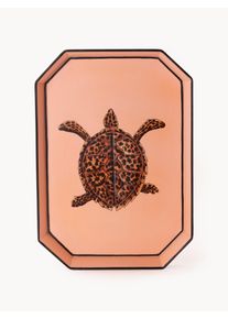 Les Ottomans Hand-Painted Decorative Tray Fauna with Turtle Motif Rose Metal B 30 x D 43 cm