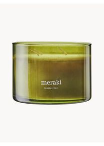 Meraki Vela perfumada de tres mechas Lavender Rain (Geranio, Eucalipto, Pachulí) Verde 220 g