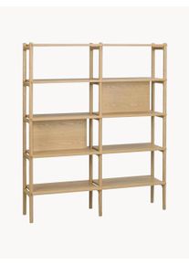 Rowico Home Estante em madeira de carvalho Holton Bege L 140 x Alt 166 cm