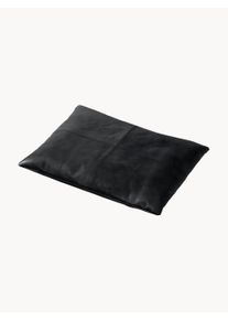 Cinas Cojín de asiento de cuero artesanal Rib Negro An 35 x L 45 cm