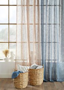 bonprix Cortina con aspecto de lino (1 unidad), beige, Al/An: 145/140 cm