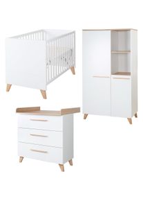 Roba, Komplett-Babyzimmer, Kinderzimmerset Leon (Babybett, Kinderkleiderschrank, Wickelkommode)