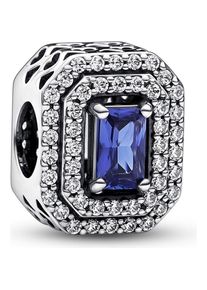 Pandora, Kettenanhänger, Charm Funkelnder Blauer Stein, (Silber 925, Emaille)