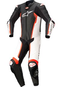 Alpinestars Missile V2, leather suit 1pcs. , color: Black/White/Neon-Red , size: 50