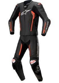 Alpinestars Missile V2, leather suit 2pcs. , color: Black/Neon-Red , size: 56