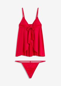 bonprix Mujer, Picardías + braguita (2 piezas), rojo, 36/38