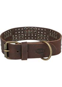 Trixie Rustic Nieten Fettleder-Halsband, S&ndash;M, 34-40cm/30mm, dunkelbraun