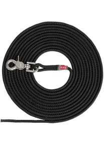 Trixie Trigger Snap Hook Schleppleine, rund, schwarz, S–L, 15m/ø6mm