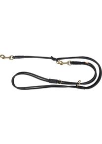 Trixie Pure V-Leine, rundgen&auml;ht, Leder, S, 2m/10mm, schwarz